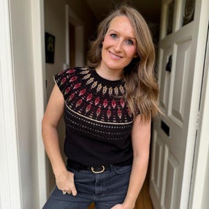 CROCHET PATTERN + VIDEO Starlight Sweater Crochet Pattern | Mosaic Crochet Sweater Pattern | Top Down Yoke Adult Sizes Xs - 5xl immagine 4