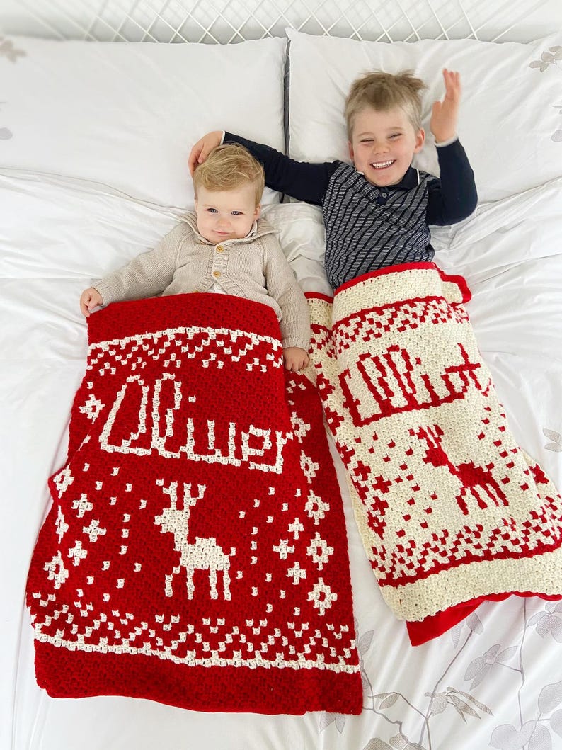 CROCHET PATTERN - Christmas Crochet Blanket Pattern, Personalised festive holiday crochet present sack, Ho Ho Ho. By HanJan Crochet imagen 9