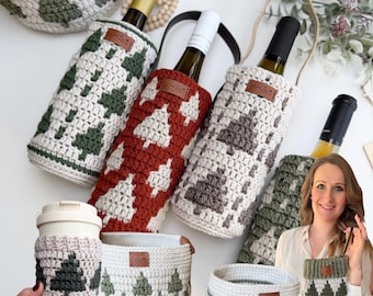 Christmas Crochet Pattern Ebook | Twinkling Trees | Home Décor & Gift Patterns | Overlay Mosaic | Video Tutorials | PDF Download