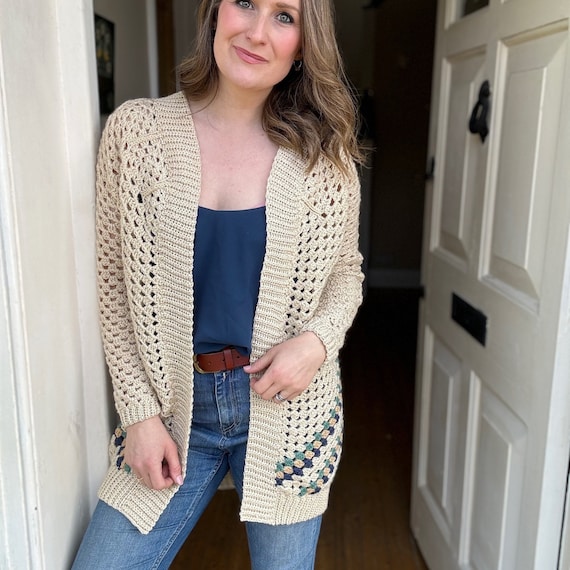 stitch big cardigan【NOT CONVENTIONAL】 Lucky Brand Cable Stitch Cardigan Cream XXL (US 14-16) at