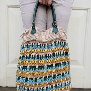 CROCHET PATTERN / Hayden Mosaic Crochet Tote Bag / PDF crochet pattern / Summer crochet bag image 5
