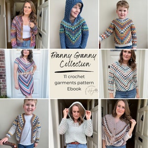 CROCHET PATTERN EBOOK / Granny Stitch Garment Collection Ebook 11 crochet sweater, dress, hoodie and cardigan patterns / Baby, Child, Adult