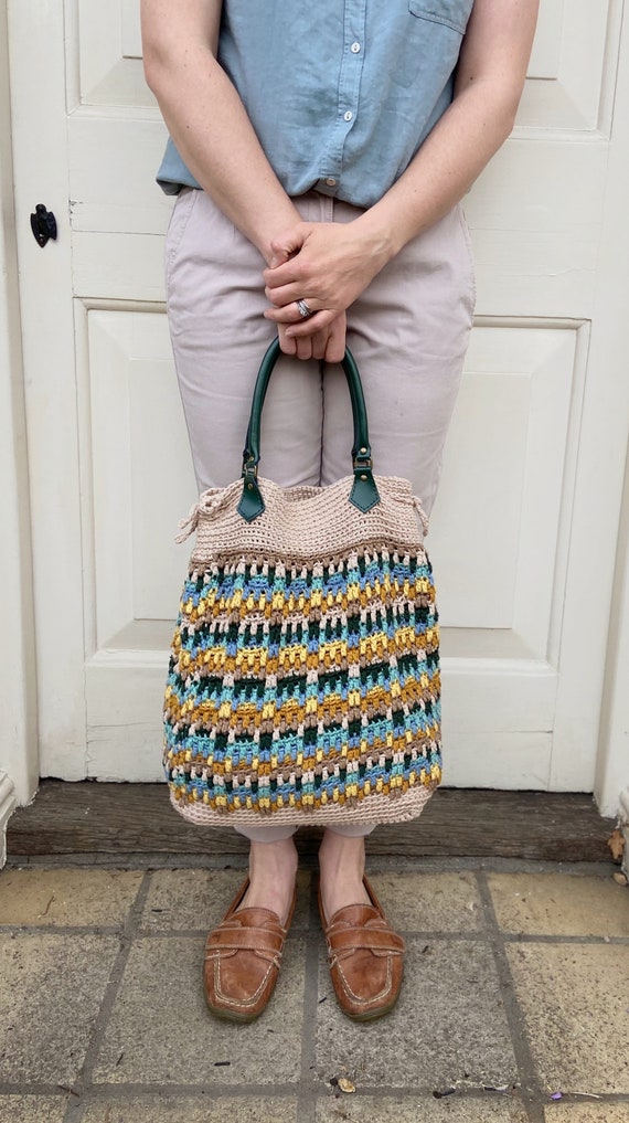 CROCHET PATTERN / Hayden Mosaic Crochet Tote Bag / PDF crochet pattern / Summer crochet bag