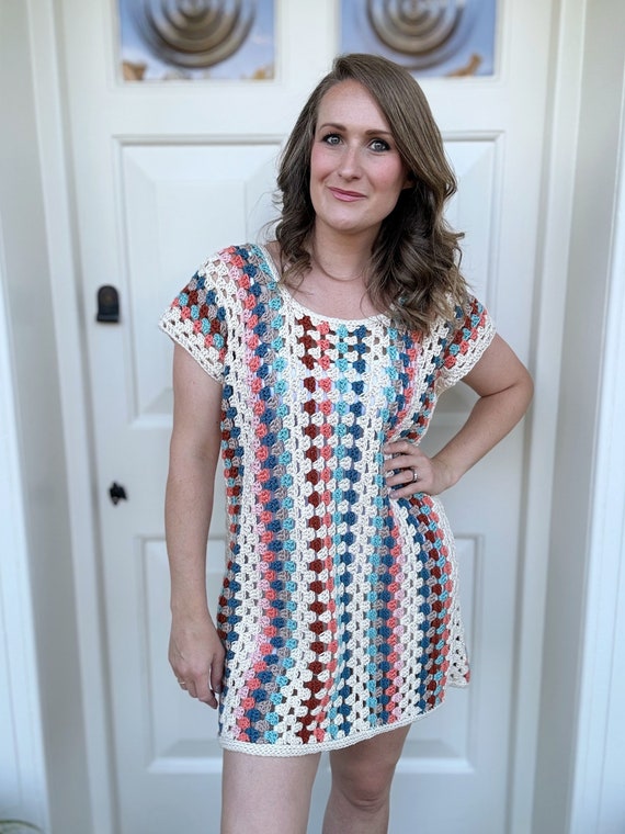 Crochet Granny Dress Pattern PDF & VIDEO | XS-5XL (30-62 Crochet Granny Dress Pattern PDF & VIDEO | XS-5XL (30-62