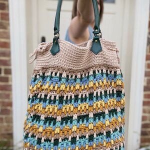 CROCHET PATTERN / Hayden Mosaic Crochet Tote Bag / PDF crochet pattern / Summer crochet bag image 7