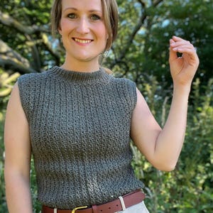CROCHET PATTERN & VIDEO / Crochet Sleeveless Vest Top Pattern - Chloe Tabard Top - Pdf Crochet Pattern - Summer Crochet Top