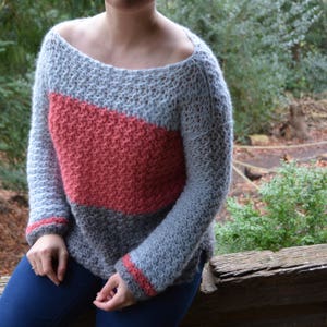 CROCHET PATTERN / Colour Block Jumper - Instant Download Crochet Pattern