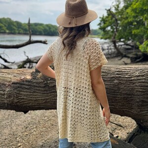 CROCHET PATTERN & VIDEO Lace Crochet Cardigan | Sleeveless, Long Sleeved Beach Cover Up With Belt | Sizes Xs-5X | Tutorial, Instant Download image 5