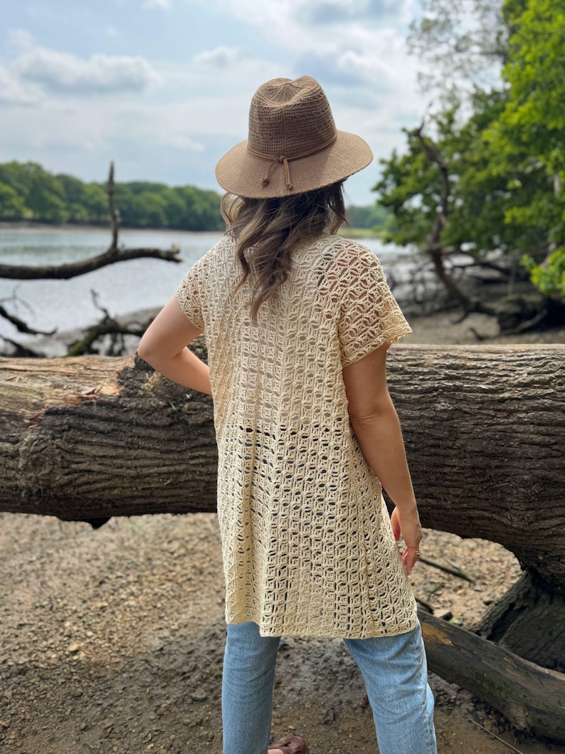 CROCHET PATTERN & VIDEO Lace Crochet Cardigan | Sleeveless, Long Sleeved Beach Cover Up With Belt | Sizes Xs-5X | Tutorial, Instant Download image 5