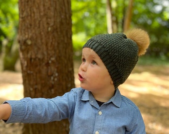 CROCHET PATTERN/ Winter Crochet Hat Pattern / PDF Crochet Pattern / Baby to Adult Sizes / Crochet Toque with Pom Pom