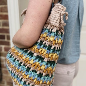 CROCHET PATTERN / Hayden Mosaic Crochet Tote Bag / PDF crochet pattern / Summer crochet bag image 2