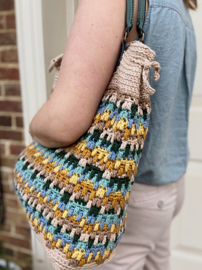 CROCHET PATTERN / Hayden Mosaic Crochet Tote Bag / PDF crochet pattern / Summer crochet bag image 2