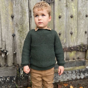 CROCHET PATTERN / Seamless Crochet Sweater for Boys and Girls / Top Down Raglan Jumper Baby, Toddler, Child Sizes / PDF Pattern