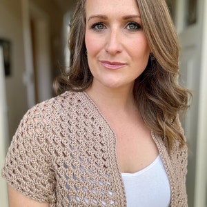 Top Down Crochet Granny Stitch Cardigan Pattern PDF | XS-5XL (30-62" Chest) | Short Sleeve Summer Crochet Cardigan Instant Download image 8