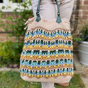 CROCHET PATTERN / Hayden Mosaic Crochet Tote Bag / PDF crochet pattern / Summer crochet bag image 3
