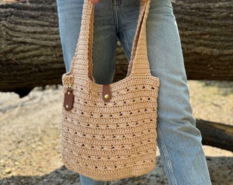 CROCHET PATTERN & VIDEO Coco Market Bag Pattern | Easy Tote Bag for Shopping, Beach, Everyday Use | Beginner-Friendly pdf Pattern by HanJan