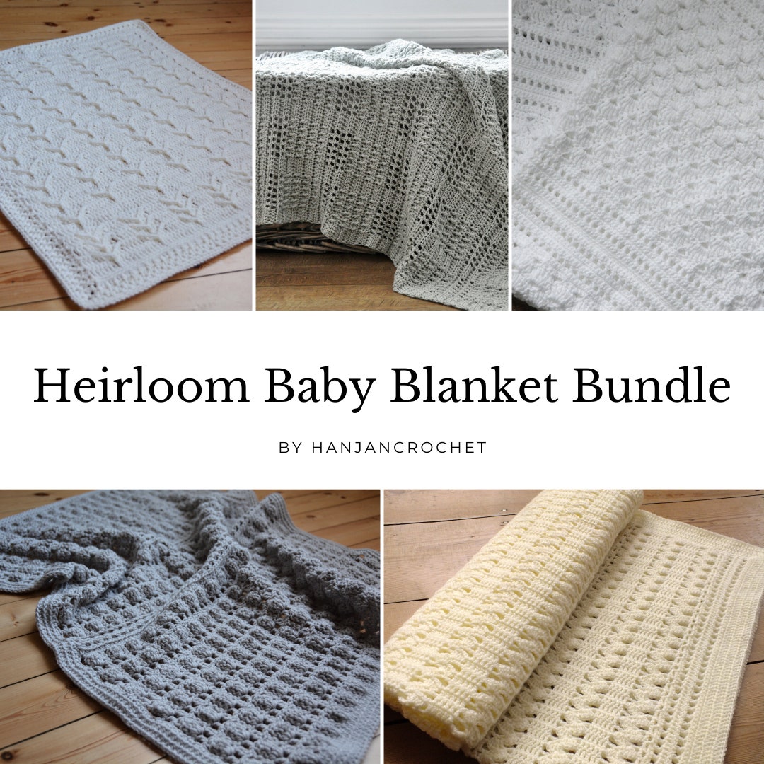 CROCHET PATTERN / Heirloom Baby Blanket Crochet Pattern Bundle 5