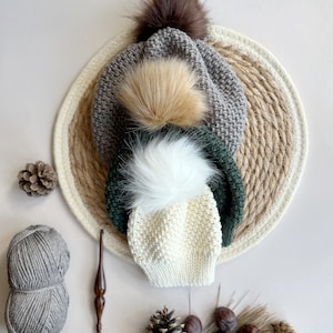 CROCHET PATTERN & VIDEO/ Winter Crochet Hat Pattern / Pdf Crochet Pattern / Baby to Adult Sizes / Crochet Toque with Pom Pom