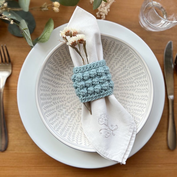 CROCHET PATTERN / Bobble Napkin Rings / Crochet Tableware / PDF Written Pattern