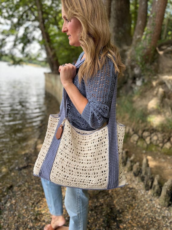CROCHET PATTERN & VIDEO | Finestra Beach Bag | Mesh Summer Tote | Market Shopper pdf