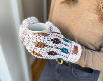 CROCHET PATTERN + VIDEO Starlight Mittens | Mosaic Crochet Mittens | Overlay Mosaic Crochet | Toddler, Child & Adult Sizes