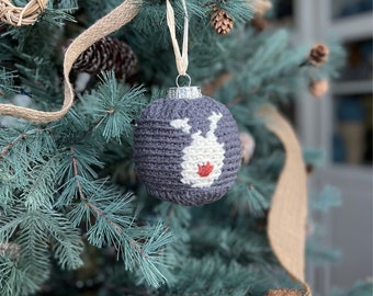 CROCHET PATTERN / Crochet Christmas Bauble Decoration / Reindeer Bauble - PDF Crochet Pattern