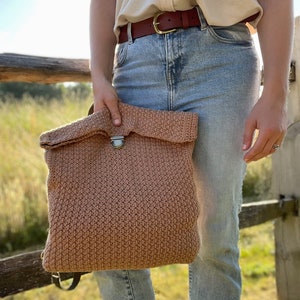 CROCHET PATTERN Herringbone Backpack Crochet Textured Bag Pattern Instant Download PDF image 5