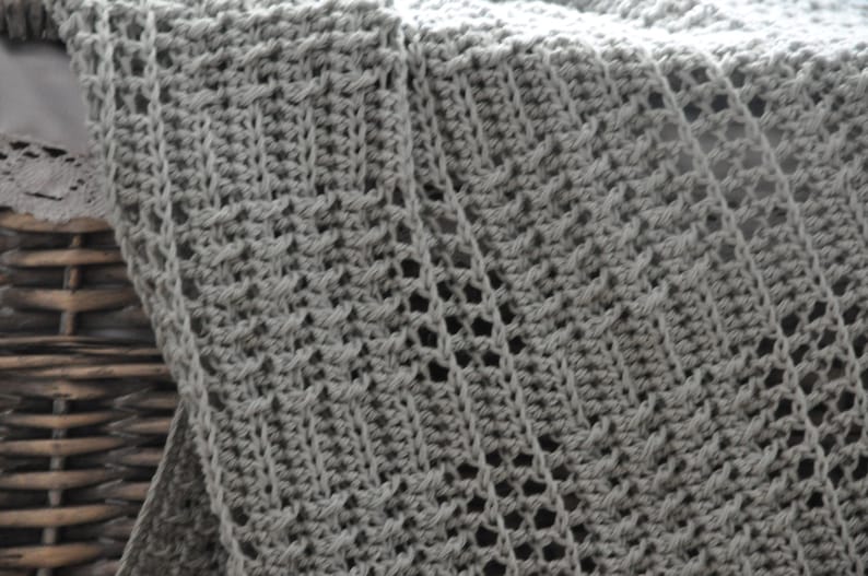 CROCHET PATTERN/Silver Squares Blanket Instant Download PDF Crochet Pattern Textured Baby Blanket image 3