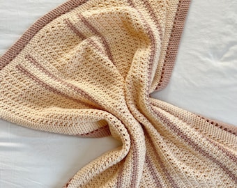 CROCHET PATTERN / Tea and Biscuit Crossover Blanket - Crochet Baby Blanket - Instant Download PDF Crochet Pattern