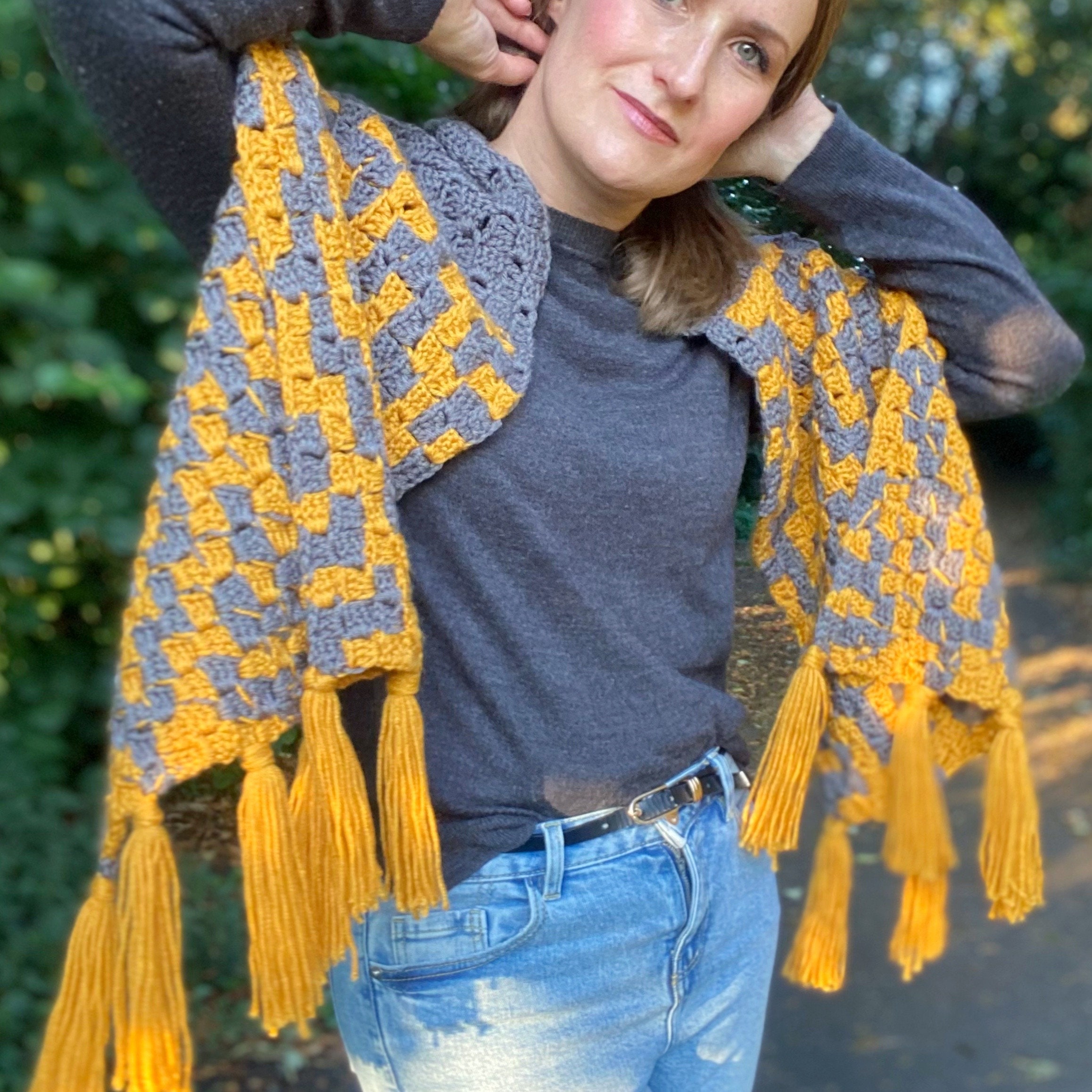 CROCHET PATTERN / C2C Crochet Scarf / Diamond Trees Scarf / C2C Crochet ...