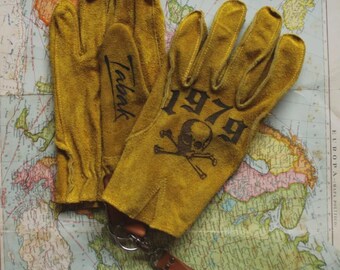 Handmade Leather Motorcycle Gloves (One Size)
