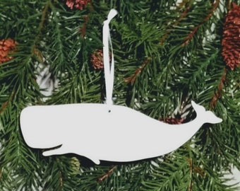 Whale Christmas Ornament // Wooden Holiday Ornament //  DIY Ornament //Xmas Trim a Tree Ornament // Giftable Ornament  // Ocean Sea Creature