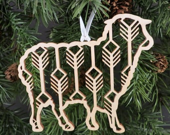 Sheep Christmas Ornament // Wooden Holiday Decor // Xmas Tree Ornament // Trim a Tree // Ewe Ornament // Farm Animal // Farming