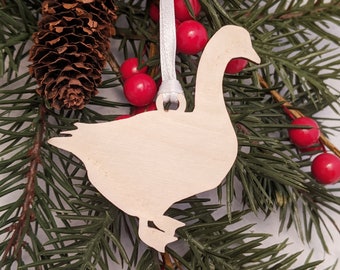 Goose Christmas Ornament // Wooden Holiday Ornament //  Christmas Tree Ornament // Farm Animal // Xmas Decor // Scandinavian // Gift