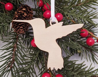 Hummingbird Christmas Ornament // Wooden Holiday Ornament //  Christmas Tree Ornament // Xmas Decor // Scandinavian Christmas, Gift