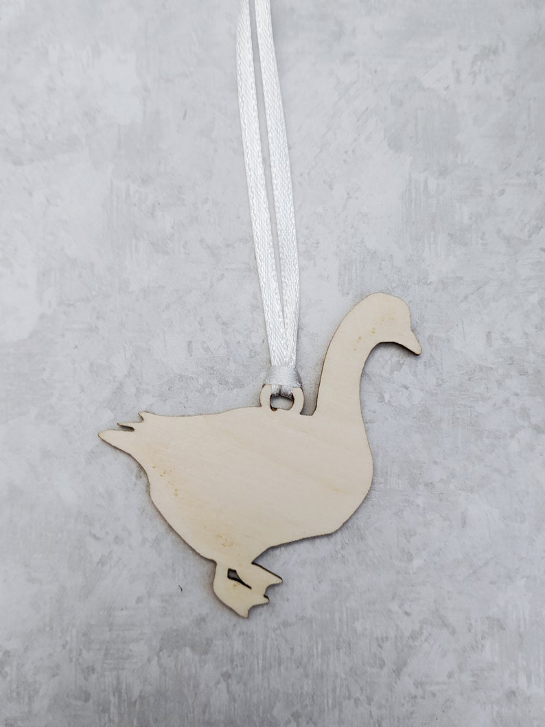 Goose Christmas Ornament // Wooden Holiday Ornament // Christmas Tree Ornament // Farm Animal // Xmas Decor // Scandinavian // Gift image 3