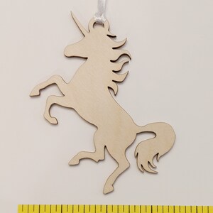 Unicorn Christmas Ornament // Wooden Holiday Decor // Xmas Tree Ornament // Trim a Tree // Fantasy Christmas Decor // Princess Ornament image 3