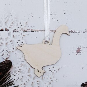 Goose Christmas Ornament // Wooden Holiday Ornament // Christmas Tree Ornament // Farm Animal // Xmas Decor // Scandinavian // Gift 画像 2