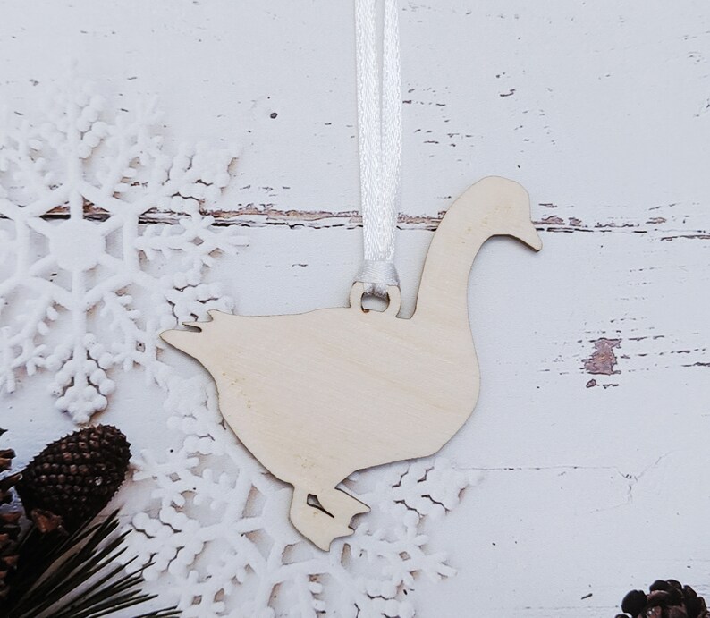 Goose Christmas Ornament // Wooden Holiday Ornament // Christmas Tree Ornament // Farm Animal // Xmas Decor // Scandinavian // Gift image 2