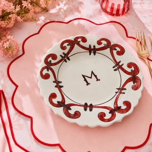 Handmålad keramiktallrik | Personligt monogramporslin | Mixa och matcha design | Skräddarsydd present till hemmet