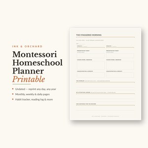 Montessori Homeschool Planner – Multi-Age Sibling Work Cycles (Instant Download PDF)