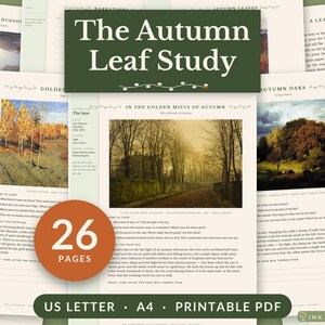 Leaf Unit Study - Charlotte Mason Autumn Leaves, Ten North American Trees, Picture Study, Copywork - 26 Pages - US Letter and A4
