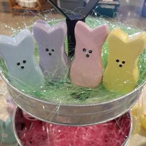 Cute Pastel Marshmallow Bunny Peeps 3.5 in Set of 4