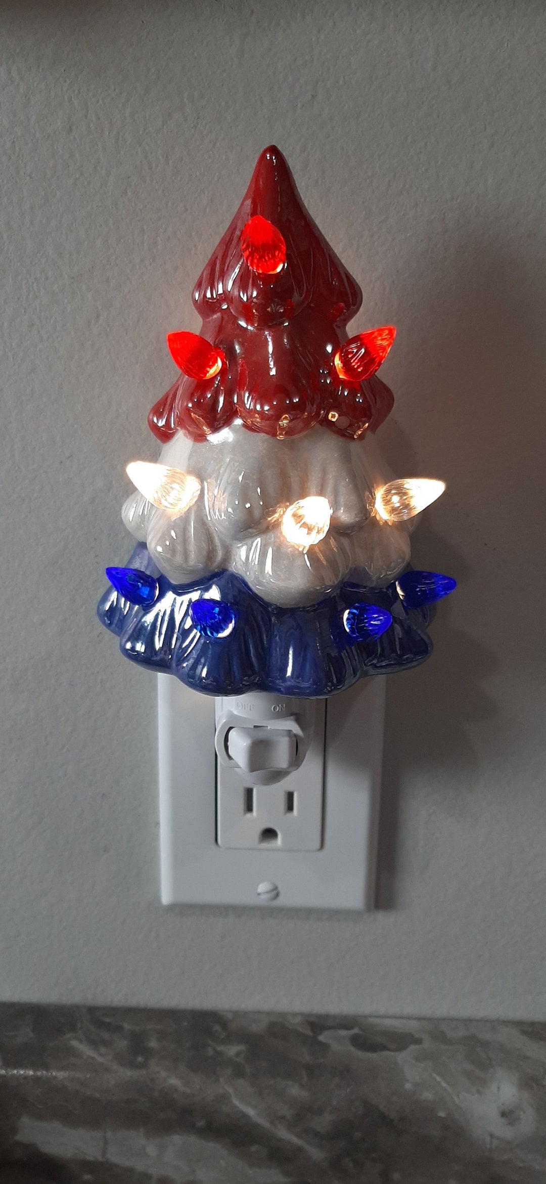 Patroitic July 4th Red White Blue Night Light Etsy