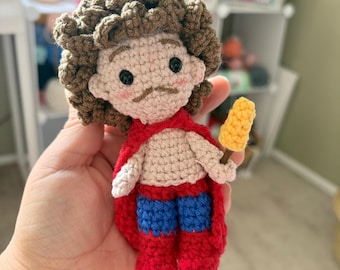Handmade Crochet Wrestling Keychain-Nacho Libre Inspired- Mexican Wrestling Gift-keychain crochet -Nacho Amigurumi - handmade- keychain movi