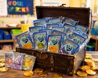15-30 Pokemon Card Reward Packs for Teachers, Classroom Treasure Box Fillers, Student Prizes