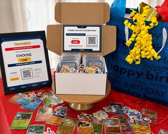 Pokemon Party Favors for Kids, 15-30 Goodie Bag Fillers with Authentic Cards and Stickers