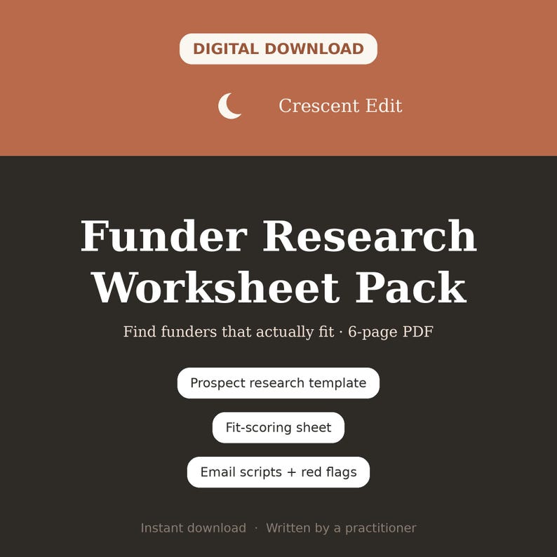 Funder Research Template | Grant Prospect Research Worksheet and Fit ...