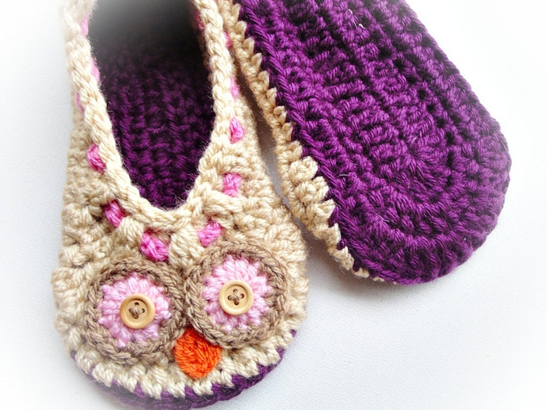 Cuddling Owls Crochet Slippers Pattern | Etsy