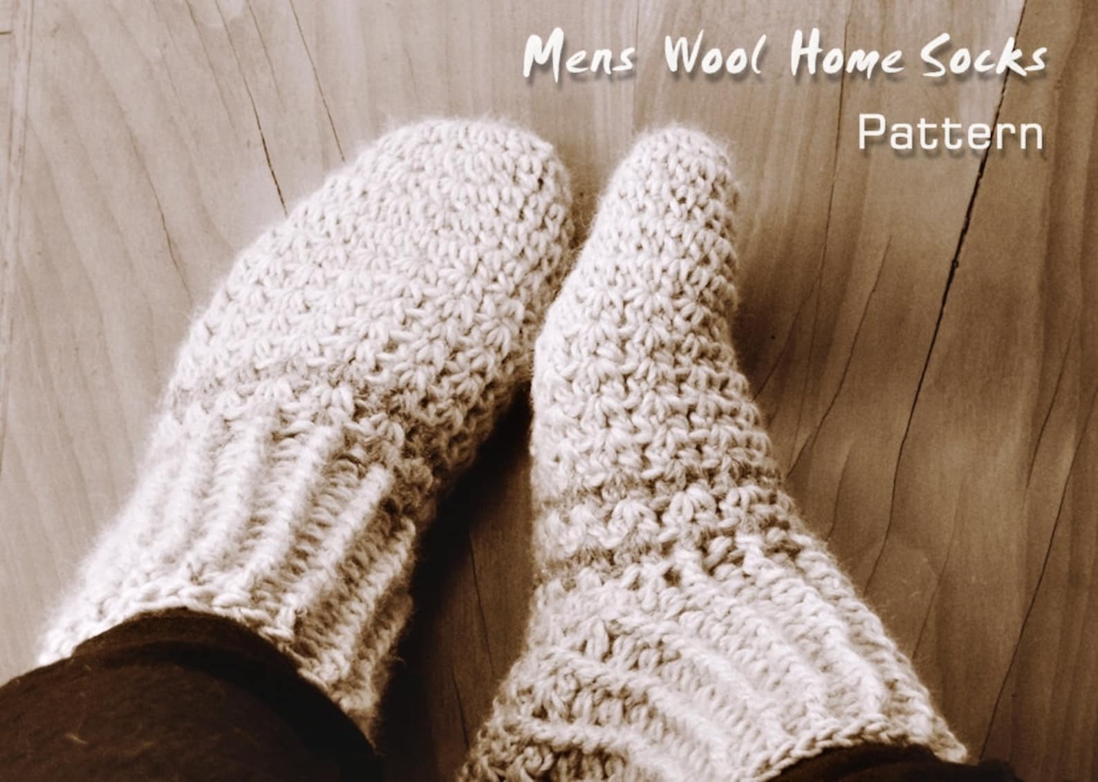 Mens Wool Home Socks Crochet Pattern Etsy